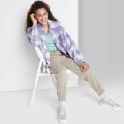 Women's Shirt Jacket - Wild Fable Lavender Plaid Xs, Purple Plaid