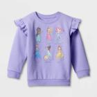 Toddler Girls' Disney Princess Printed Pullover Sweatshirt - Purple