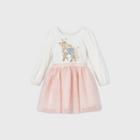 Toddler Girls' Unicorn Sparkle Tulle Long Sleeve Dress - Cat & Jack Cream