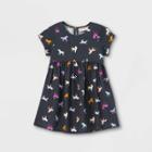 Toddler Girls' Short Sleeve Dress - Cat & Jack Dark Gray