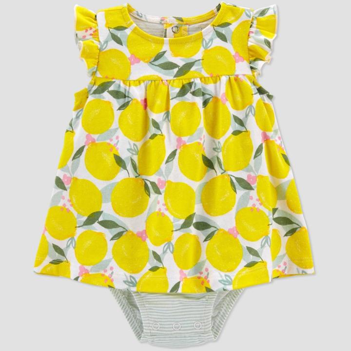 Baby Girls' Lemon Romper - Just One You Made By Carter's Yellow