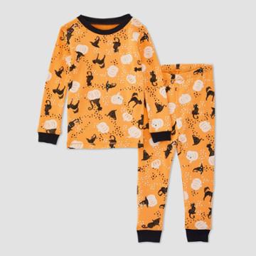 Burt's Bees Baby Toddler 2pc Halloween Magic Mischief Organic Cotton Pajama Set - Orange