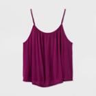 Women's Plus Size Scoop Neck Linen Cami Top - A New Day Purple 1x, Women's,