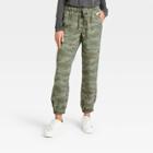 Women's Mid-rise Jogger Pants - Knox Rose Green Camo