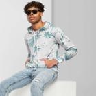 Men's Floral Print Hoodie Sweatshirt - Original Use Gray