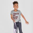 Girls' Short Sleeve This Is My Game Face Graphic T-shirt - Cat & Jack Heather Gray