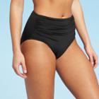 Women's Full Coverage High Waist Swim Bikini Bottom - Kona Sol Black