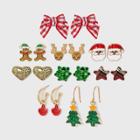 Girls' 9pk Christmas Earrings - Cat & Jack , One Color