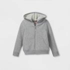 Toddler Girls' Solid Fleece Zip-up Hoodie Sweatshirt - Cat & Jack Gray