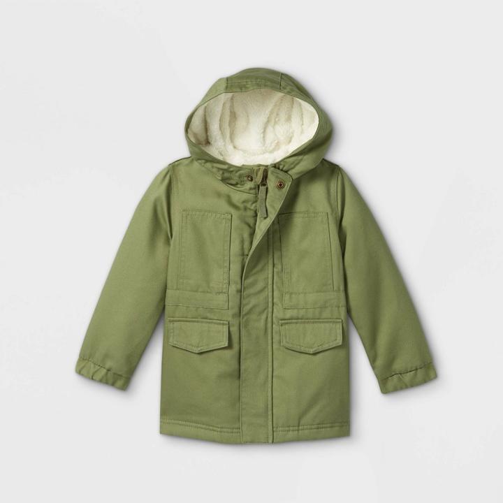 Toddler Cozy Lined Twill Jacket - Cat & Jack Olive