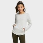 Girls' Soft French Terry Crew Sweatshirt - All In Motion Light Gray