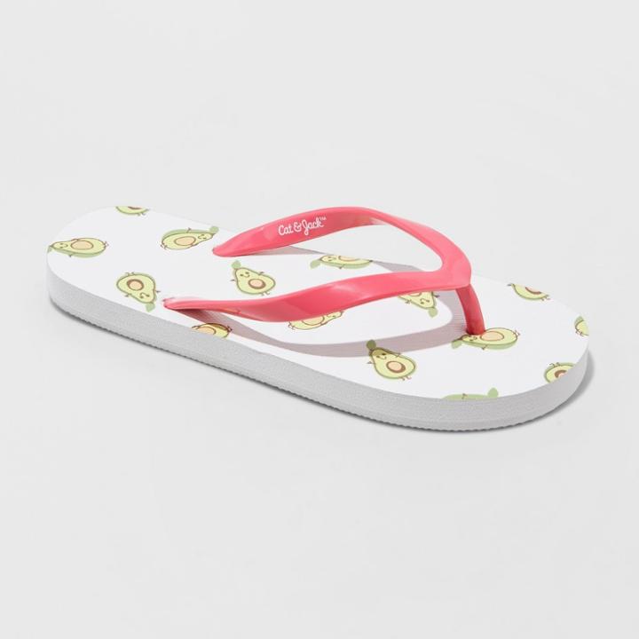 Girls' Mari Avocado Toast Flip Flop Sandals - Cat & Jack White