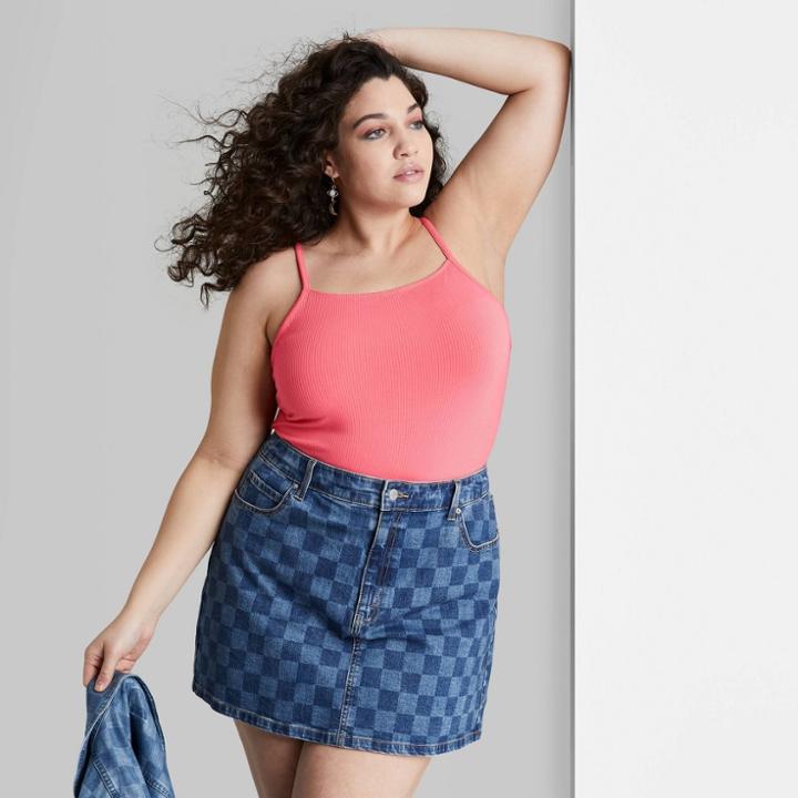 Women's Plus Size Spaghetti Strap Bodysuit - Wild Fable Pink
