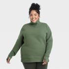 Women's Plus Size Quilted Pullover Sweatshirt - All In Motion Olive Green