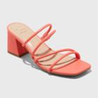 Women's Blakely Mule Heels - A New Day Coral Orange