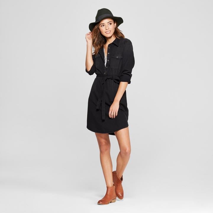 Women's Denim Shirt Dress - Universal Thread Black