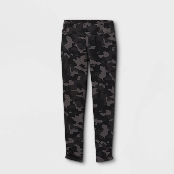 Girls' Printed Performance Leggings - All In Motion Black