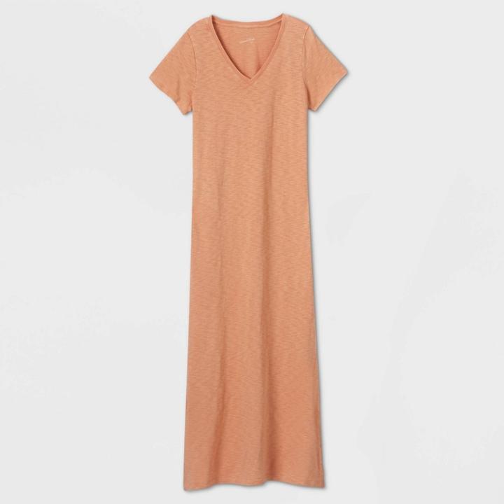 Women's Short Sleeve T-shirt Dress - Universal Thread Orange S, Women's,