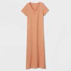 Women's Short Sleeve T-shirt Dress - Universal Thread Orange S, Women's,