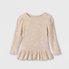 Toddler Girls' Cozy Rainbow Textured Waffle Long Sleeve T-shirt - Cat & Jack