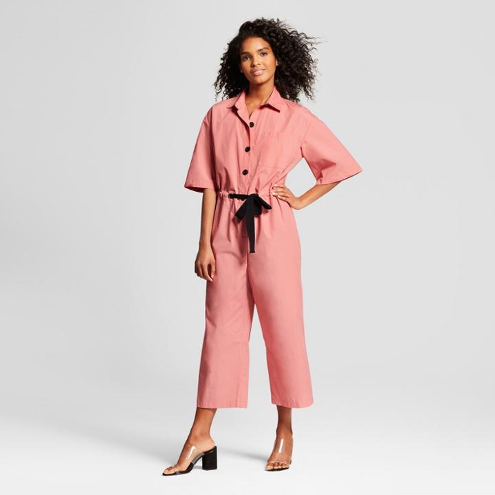Women's Short Sleeve Belted Jumpsuit - Who What Wear Pink