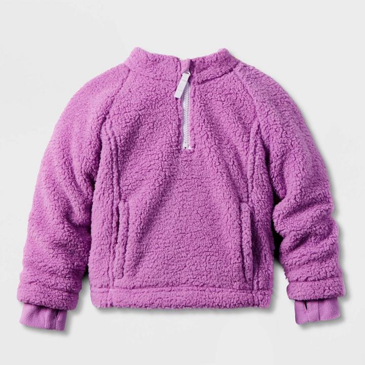 Toddler Adaptive Mock Neck Long Sleeve Fleece Jacket - Cat & Jack Purple