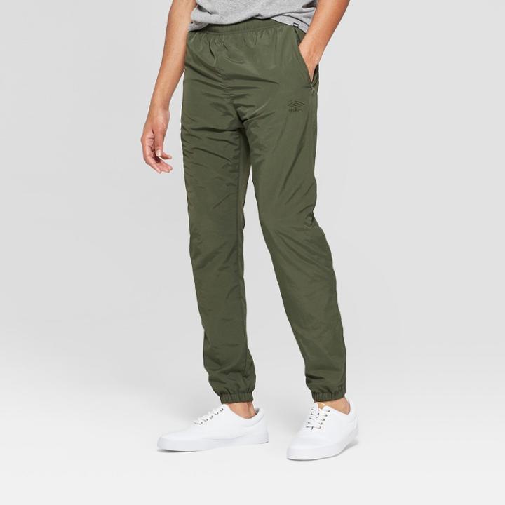 Umbro Men's Fleece Lined Woven Jogger Pants - Bronze Green