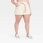 Women's Plus Size High-rise Paperbag Shorts - Universal Thread White