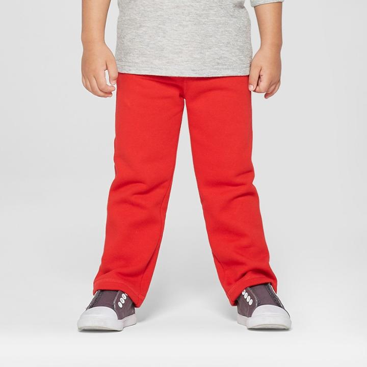 Toddler Boys' Straight Fit Lounge Pants - Cat & Jack Red
