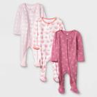 Baby Girls' Tie-dye Sleep N' Play - Cloud Island Pink/coral