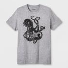 Avalon Apparel Men's Short Sleeve Octopus Game Crew Graphic T-shirt - Heather Gray