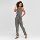 Women's Striped Sleeveless Jumpsuit - Who What Wear Black/white