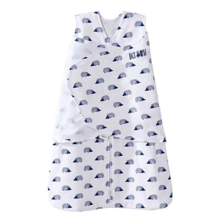 Halo Innovations Sleepsack 100% Cotton Swaddle Wrap Hedgehog - Navy
