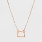 Distributed By Target Sterling Silver Open Square Necklace - Rose Gold