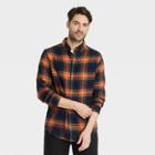 Men's Standard Fit Plaid Lightweight Flannel Long Sleeve Button-down Shirt - Goodfellow & Co Teal