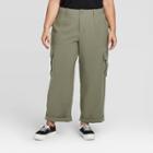 Women's Plus Size Utility Pants - A New Day Olive 14w, Women's, Green