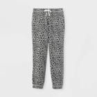 Girls' Fleece Jogger Pants - Harper & Elliott Charcoal Gray
