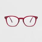 Women's Round Blue Light Filtering Glasses - A New Day Burgundy