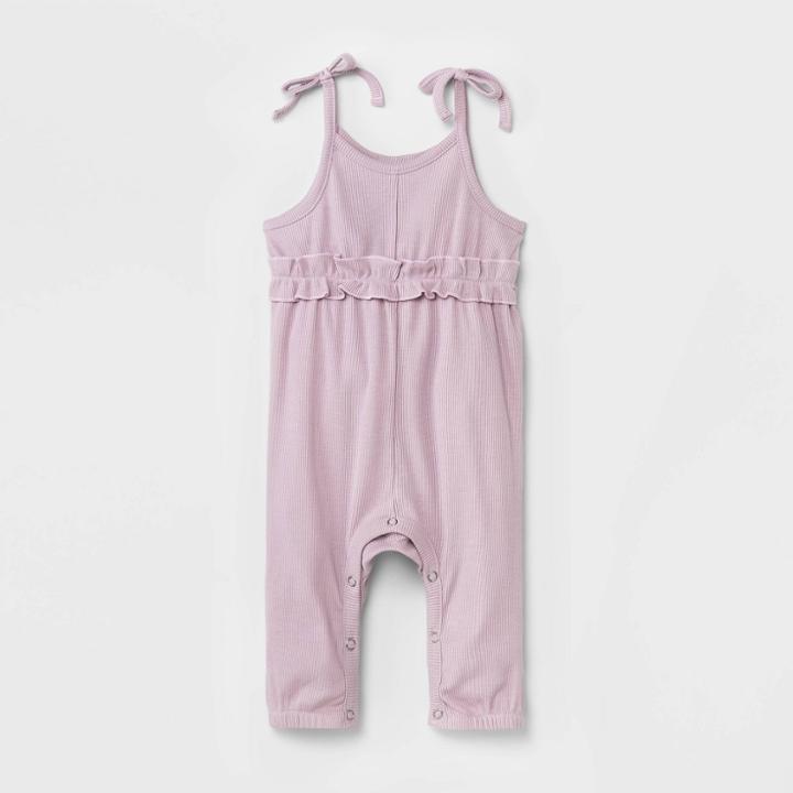 Grayson Mini Baby Girls' Rib Jumpsuit - Purple Newborn