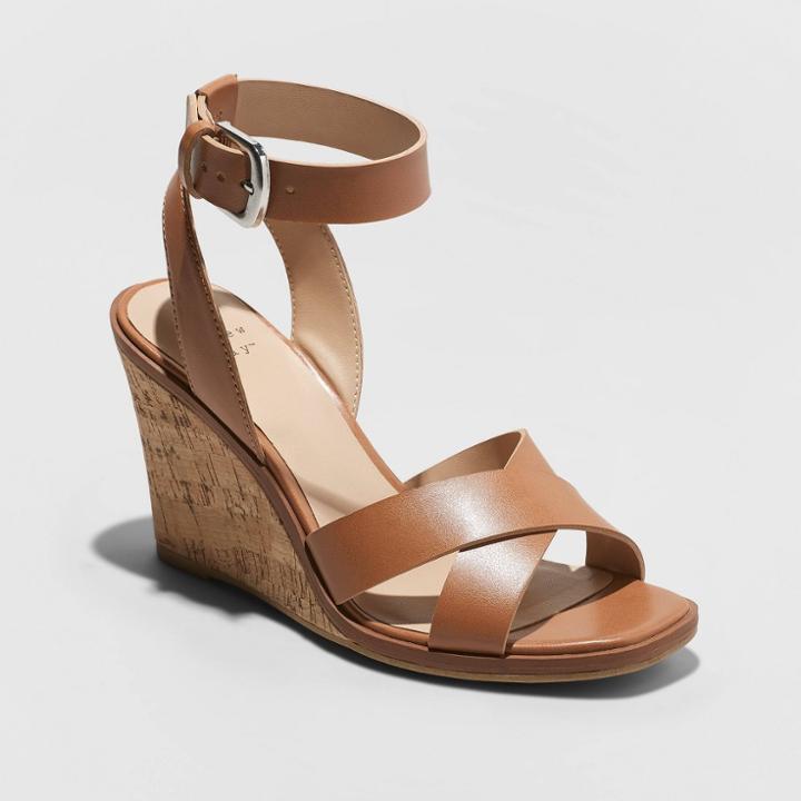 Women's Mel Cork Wedges - A New Day Cognac (red)