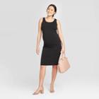 Maternity Sleeveless Midi T-shirt Dress - Isabel Maternity By Ingrid & Isabel Black M, Women's,