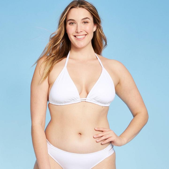 Women's Double Tunnel Halter Bikini Top - Kona Sol White M,