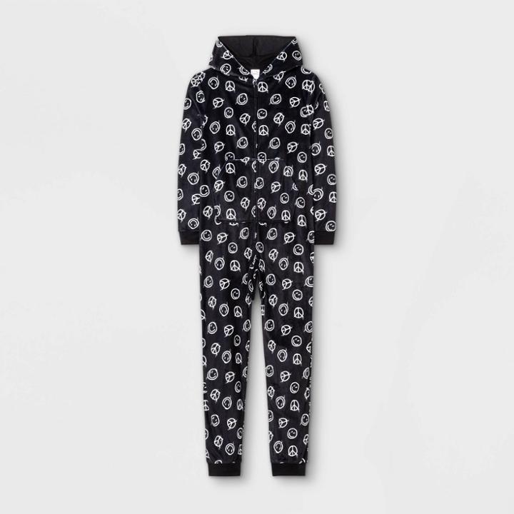 Boys' Graffiti Icon Blanket Sleeper Pajama Jumpsuit - Art Class Black