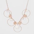 Wire Circles, Rivershell Discs, And Coins Short Necklace - A New Day Rose Gold