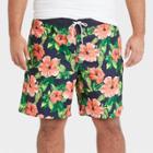 Men's Big & Tall 9 Floral Print Board Shorts - Goodfellow & Co Black