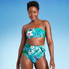 Women's Bandeau Bikini Top - Kona Sol Blue Tropical Print
