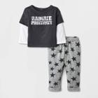 Grayson Mini Baby 2pc 'radiate Positivity' Thermal Top & Bottom Set - Gray