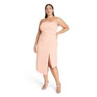Women's Plus Size Strapless Side-slit Dress - Cushnie For Target Blush Pink
