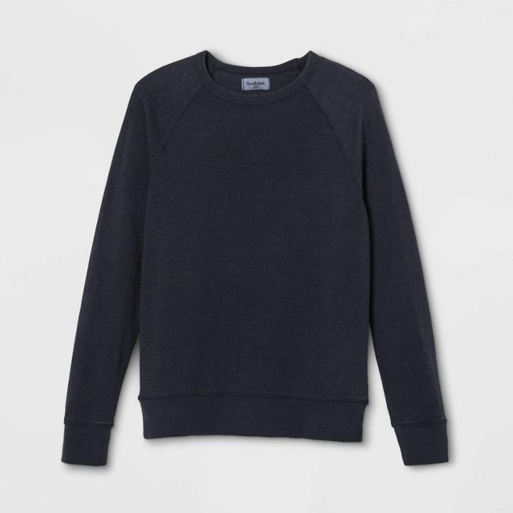 Men's Regular Fit French Terry Crew Neck Sweatshirt - Goodfellow & Co Xavier Navy