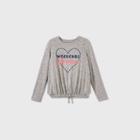 Girls' Long Sleeve 'weekends Forever' Printed Cozy Pullover - Cat & Jack Gray